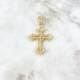 Dije Cruz Gotica 5.25gr / 5.5cm / Circones Blancos Dos Oros Amarillo Blanco
