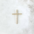 Dije Cruz 2.2gr / 3.9cm / Circones Blancos Oro Amarillo
