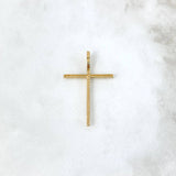 Dije Cruz 2.2gr / 3.9cm / Circones Blancos Oro Amarillo