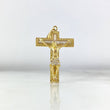 Dije Cruz Cristo Texturizada 8.8gr / 4.5cm / Circones Blancos Oro Amarillo
