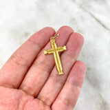 Dije Cruz 2.75gr / 3.7cm / Circones Naranja Oro Amarillo