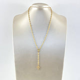Rosario Virgen Milagrosa 10.2gr / 45cm / 4mm-3mm Bolas Diamantadas-Circones Blancos Oro Amarillo