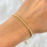 Pulso Militar 4.65gr / 20cm / 3mm Bolas Diamantadas Oro Amarillo +3 ©