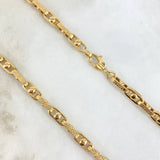Cadena Rustica Tribal 23.6gr / 60cm / 5mm Texturizada Punto Oro Amarillo +3