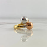 Anillo Tu y Yo 2.95gr / T7 / Bolas 10mm Tres Oros ©
