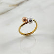 Anillo Tu y Yo 1.6gr / T5 1/2 / 6mm Bolas Lisas Tres Oros