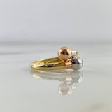 Anillo Tu y Yo 1.6gr / T5 1/2 / 6mm Bolas Lisas Tres Oros