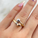 Anillo Tu y Yo 1.75gr / T9 / Bolas 6mm Tres Oros ©