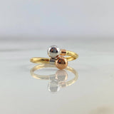 Anillo Tu y Yo 1.25gr / T7 1/2 / Bolas 5mm Tres Oros ©
