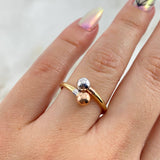 Anillo Tu y Yo 1.25gr / T7 1/2 / Bolas 5mm Tres Oros ©