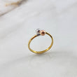 Anillo Tu y Yo 1.15gr / T7 / 4mm Bolas Tres Oros
