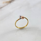 Anillo Tu y Yo 1.15gr / T7 / Bolas 4mm Tres Oros ©