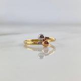 Anillo Tu y Yo 1.15gr / T7 / Bolas 4mm Tres Oros ©