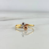Anillo Tu y Yo 1.15gr / T7 / Bolas 4mm Tres Oros ©