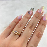 Anillo Tu y Yo 1.15gr / T7 / Bolas 4mm Tres Oros ©