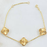 Pulso Trebol Diamantado 5.5gr / 15.5cm-18cm / Oro Amarillo Nac.Esp. 18K