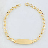 Pulso Bebé Espiga Placa Ovalada 1gr / 12.5cm / Oro Amarillo 18K