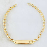 Pulso Bebé Espiga Placa Rectangular 1.15gr / 14cm / Oro Amarillo 18K