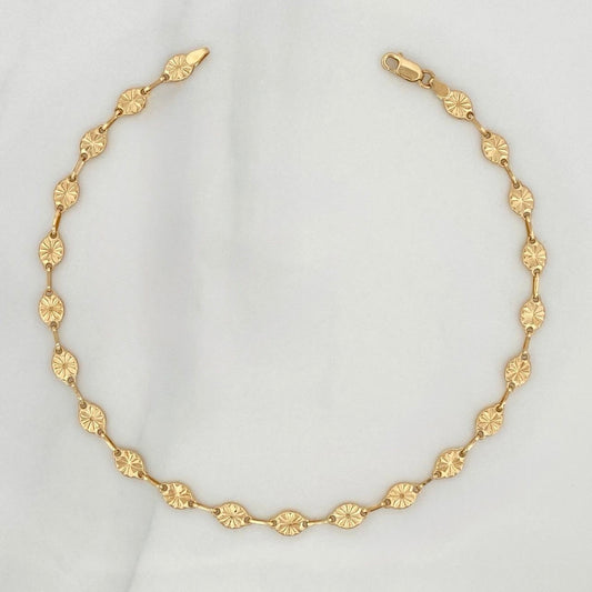 Tobillera Rustica 3.7 g / 24.5 cm / 4.25 mm Oro Amarillo 18K