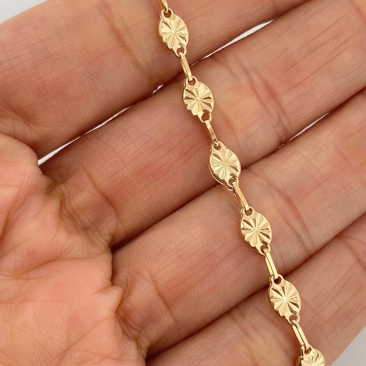 Tobillera Rustica 3.7 g / 24.5 cm / 4.25 mm Oro Amarillo 18K