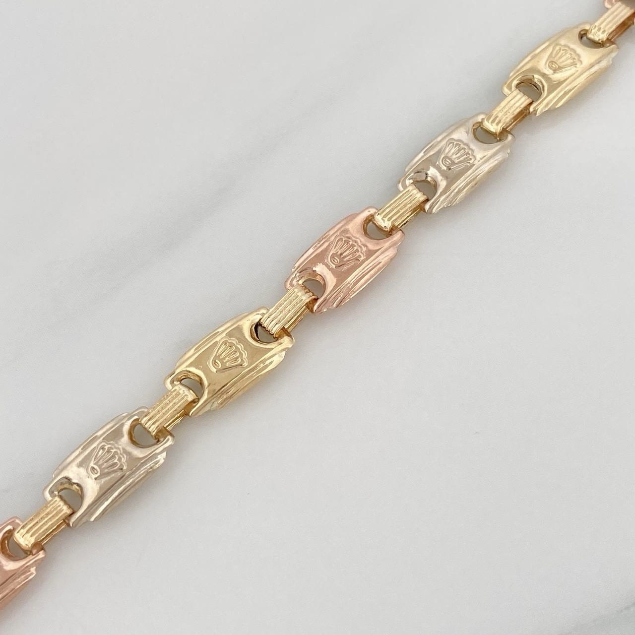 Tobillera Rustica Corona 7.15 g / 27 cm / 5.65 mm Tres Oros 18K