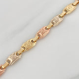 Tobillera Rustica Corona 7.15 g / 27 cm / 5.65 mm Tres Oros 18K
