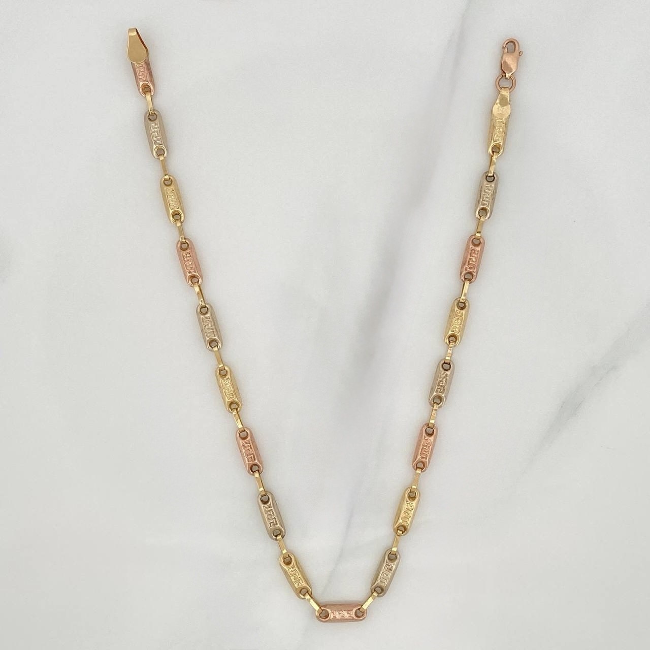 Tobillera Rustica Tribal 4.25 g / 25 cm / 3.3 mm Tres Oros 18K
