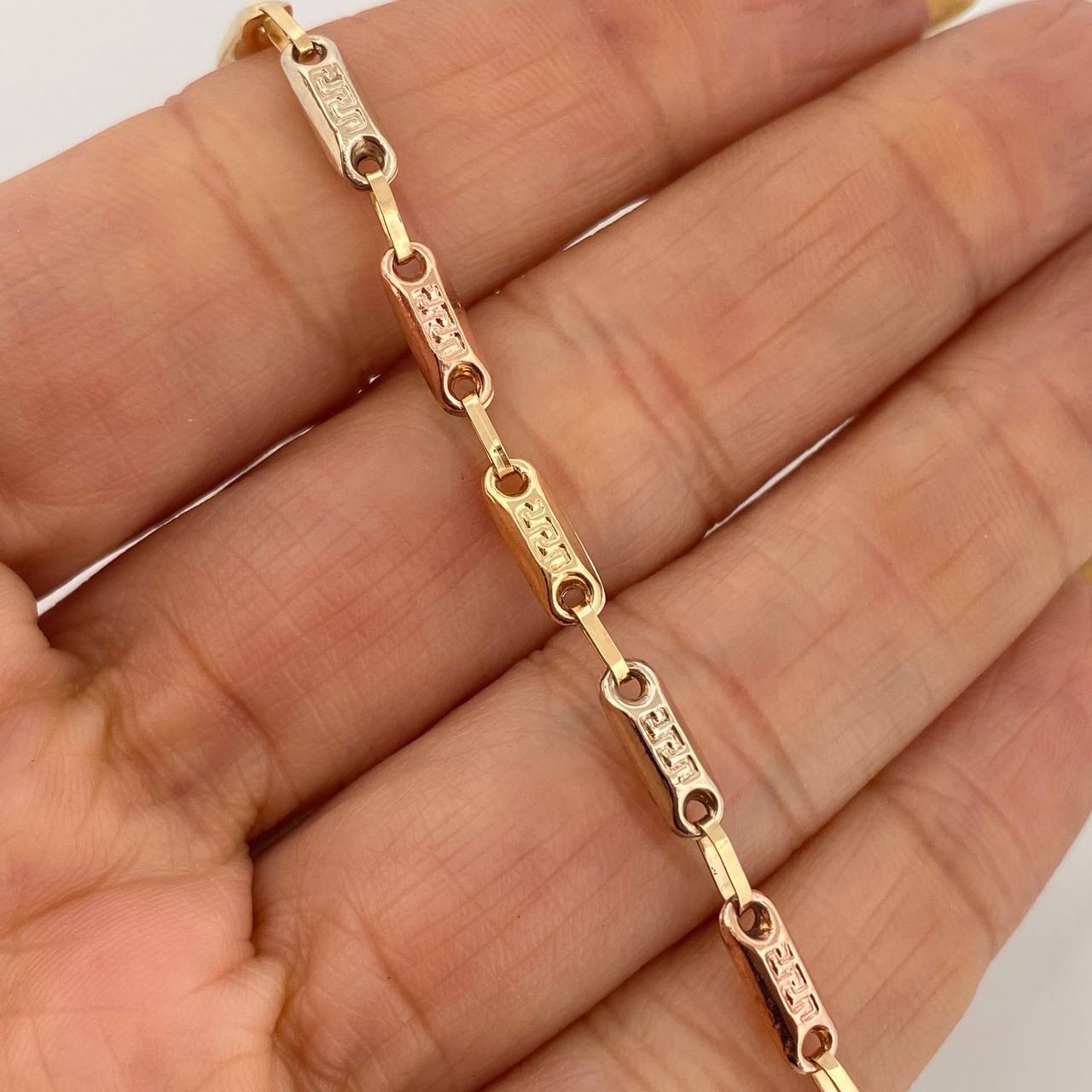 Tobillera Rustica Tribal 4.25 g / 25 cm / 3.3 mm Tres Oros 18K