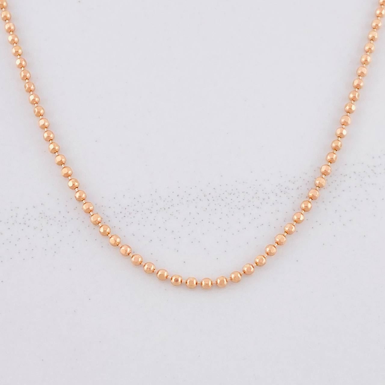 Cadena Militar 4.3g / 50cm / 1.5mm Oro Rosa 18K