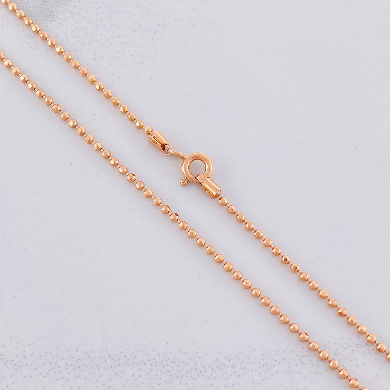 Cadena Militar 4.3g / 50cm / 1.5mm Oro Rosa 18K