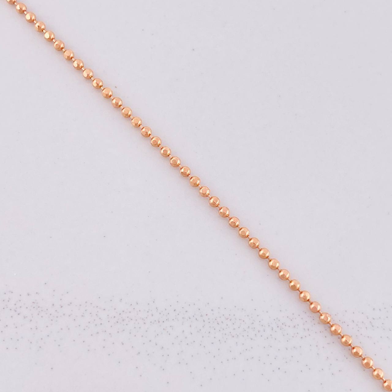 Cadena Militar 4.3g / 50cm / 1.5mm Oro Rosa 18K
