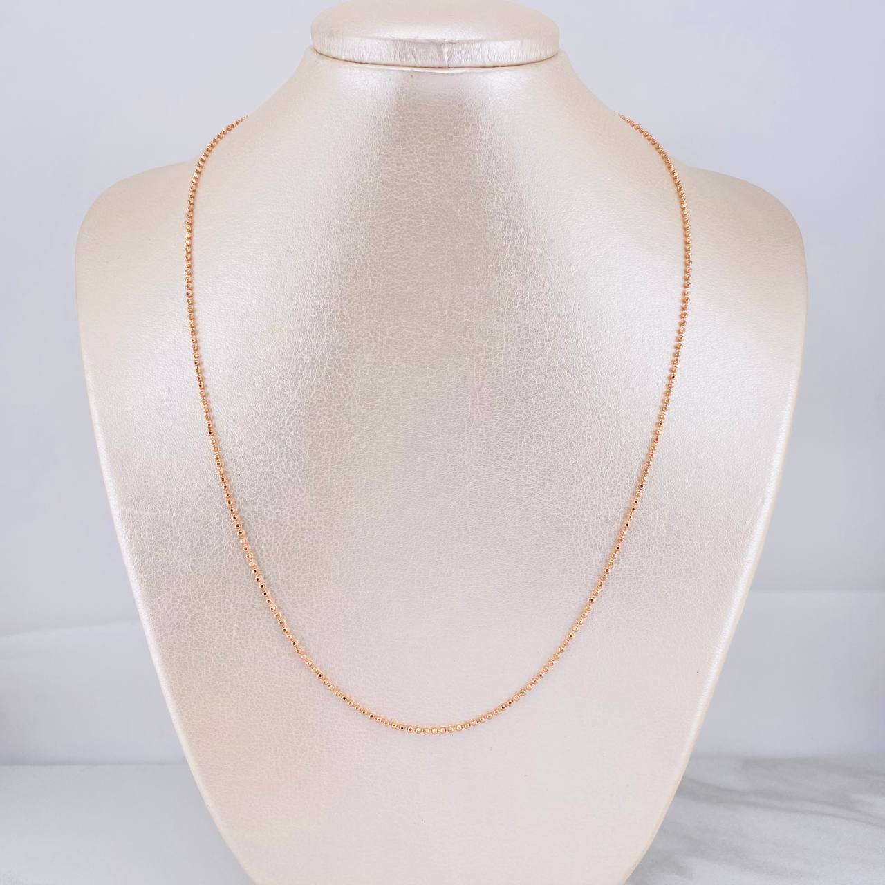 Cadena Militar 4.3g / 50cm / 1.5mm Oro Rosa 18K