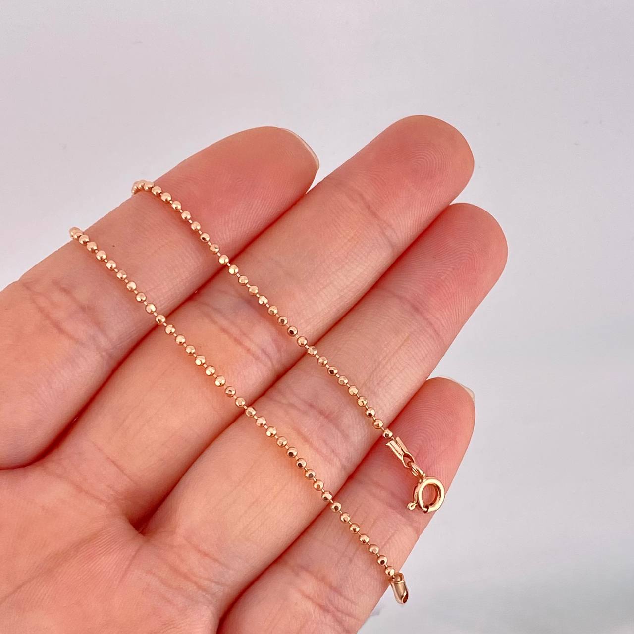 Cadena Militar 4.3g / 50cm / 1.5mm Oro Rosa 18K