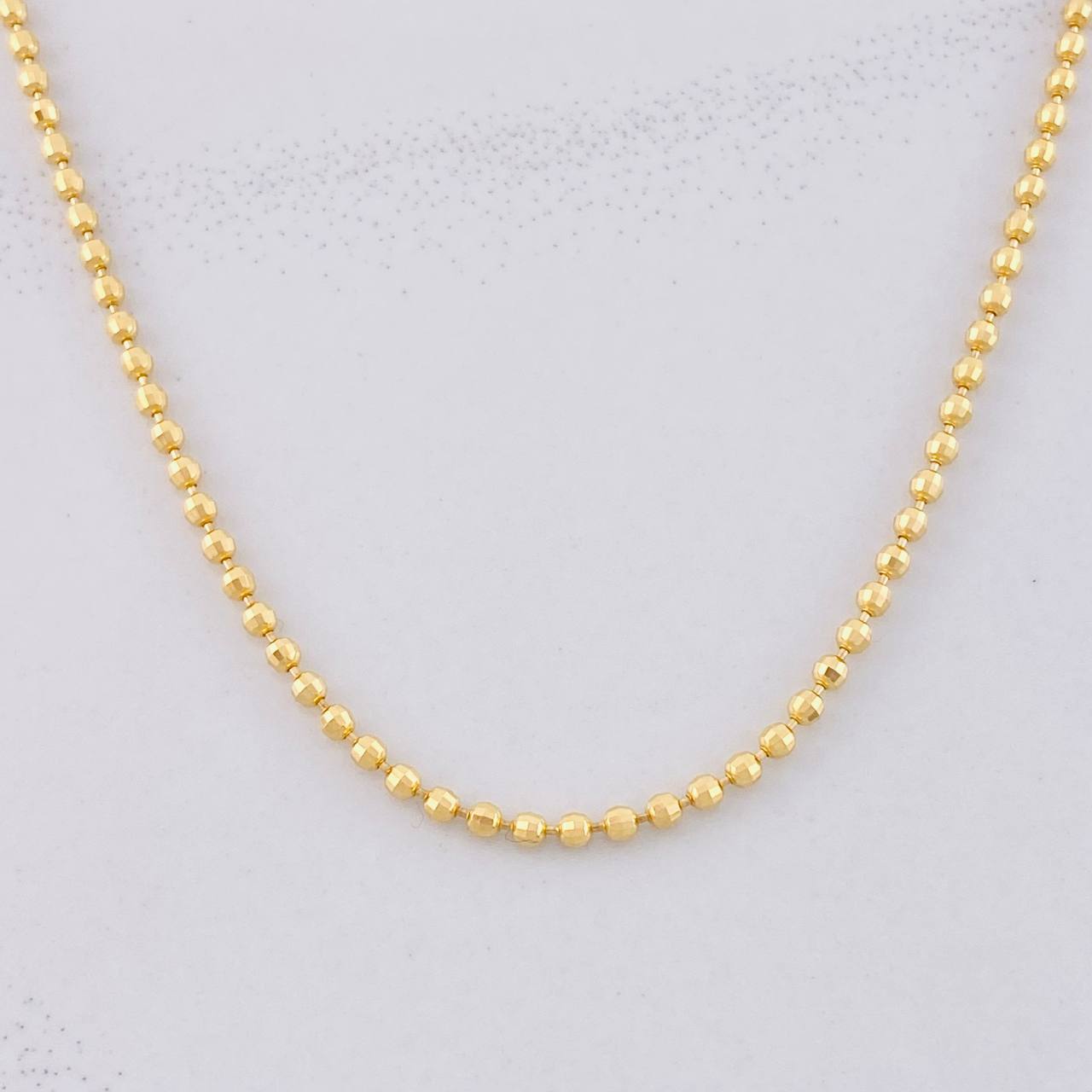 Cadena Militar Diamantada 6.85g / 45cm / 1.7mm Oro Amarillo 18K