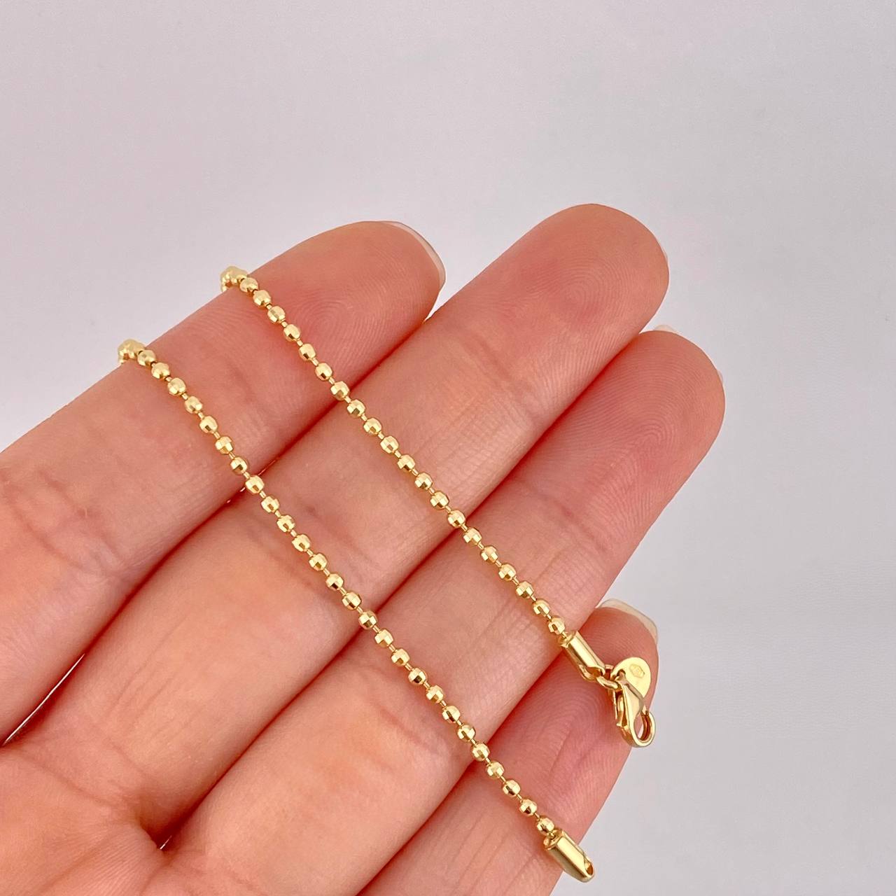 Cadena Militar Diamantada 6.75g / 45cm / 1.8mm Oro Amarillo 18K