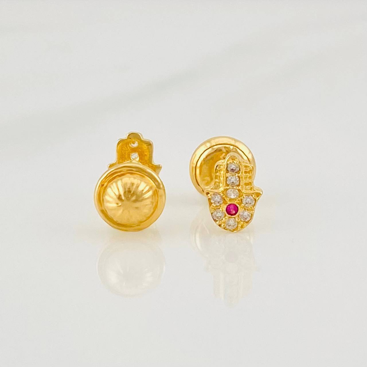 Topos Mano Hamsa 0.8g / 6.5mm Oro Amarillo 18K