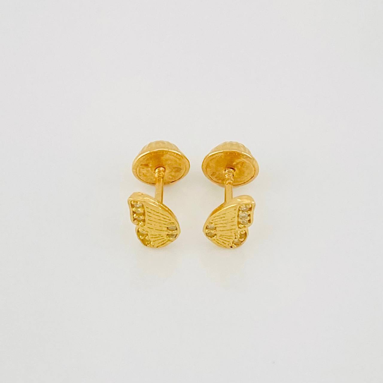 Topos Alas Mariposa 0.9g / 7mm Oro Amarillo 18K