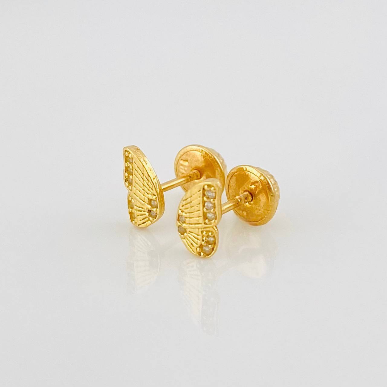 Topos Alas Mariposa 0.9g / 7mm Oro Amarillo 18K