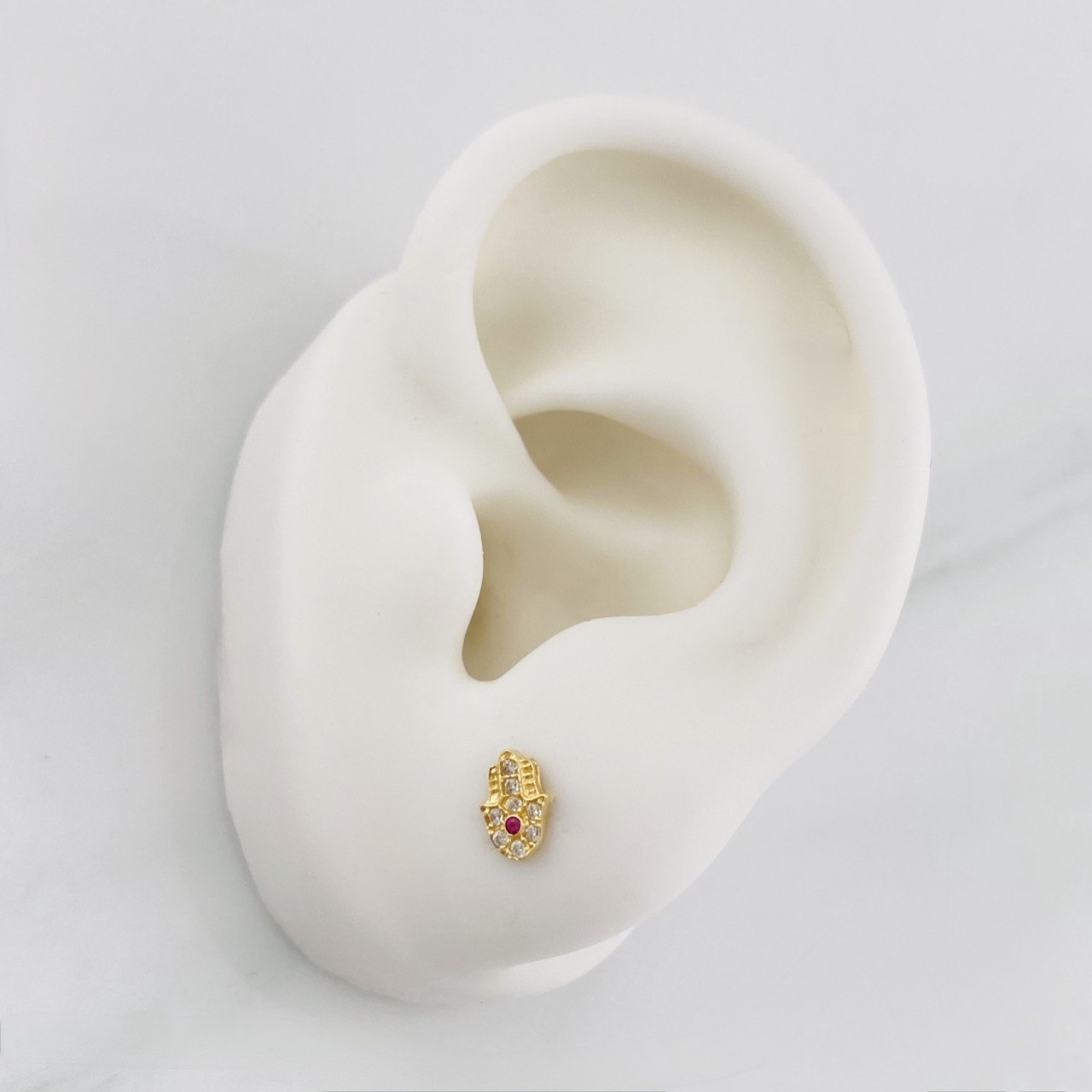 Topos Mano Hamsa 0.8g / 6.5mm Oro Amarillo 18K