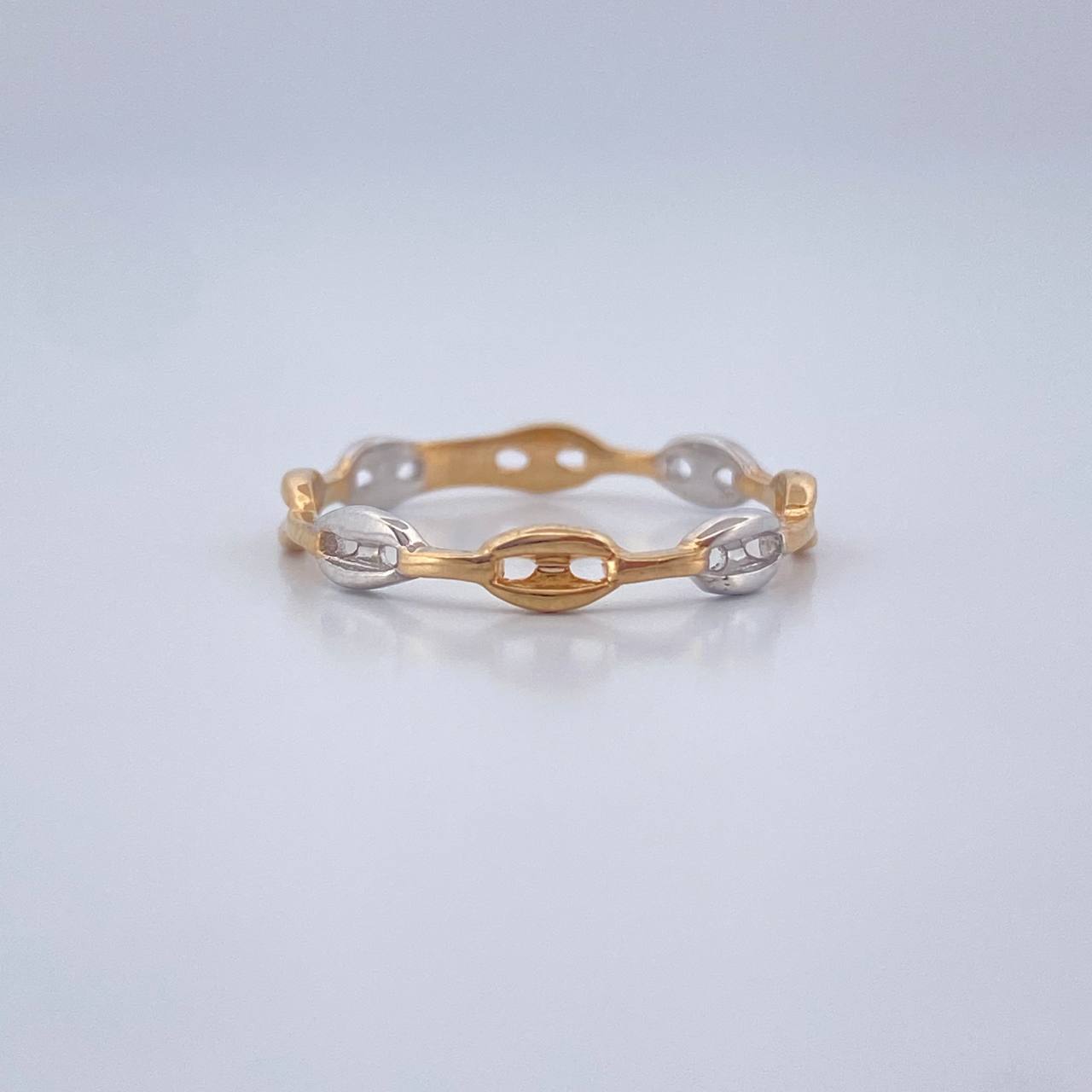 Anillo GC 0.95gr / T4 1/2 / Dos Oros Amarillo Blanco 18K %