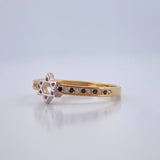 Anillo Estrella David 1.65gr / T7 3/4 / Dos Oros Amarillo Blanco 18K %