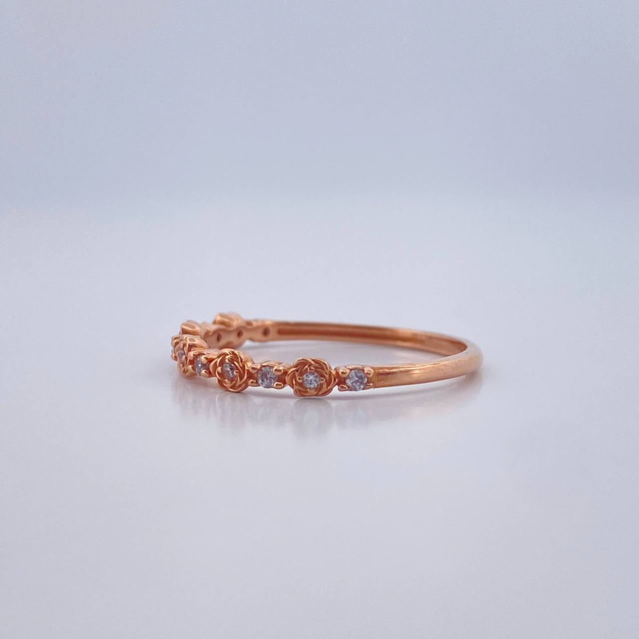 Anillo Churumbela Flores 1.3gr / T5 1/2 / Oro Rosa 18K %