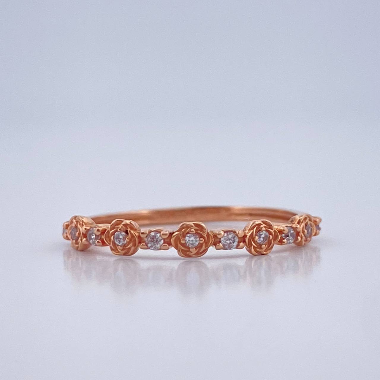Anillo Churumbela Flores 1.3gr / T5 1/2 / Oro Rosa 18K %