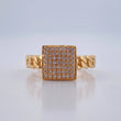 Anillo Cubana Cuadrado 4.3gr / T7 1/4 / Oro Amarillo 18K %