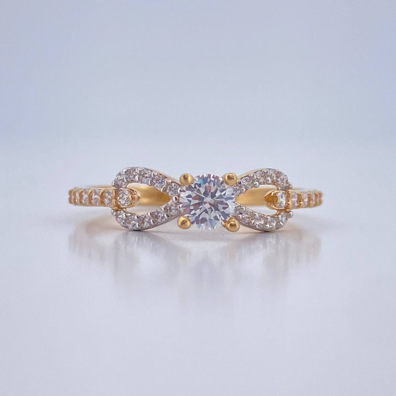 Anillo Solitario Infinito 1.75gr / T7 / Oro Amarillo Oro Blanco  18K %