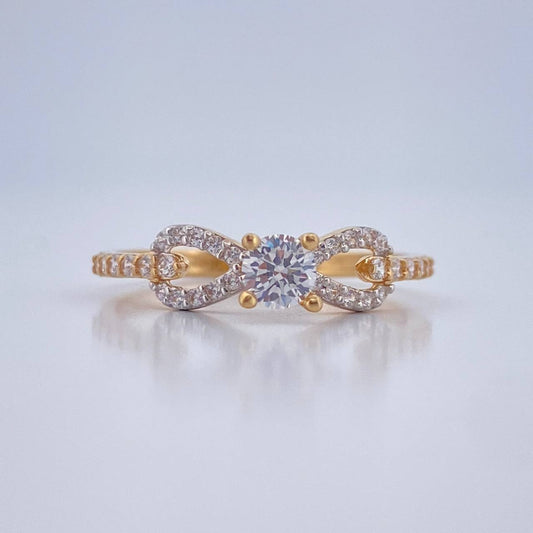 Anillo Solitario Infinito 1.75gr / T7 / Oro Amarillo Oro Blanco  18K %