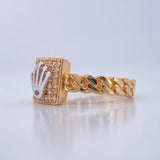 Anillo Corona Rx 4.35gr / T6 3/4 / Dos Oros Amarillo Blanco 18K %