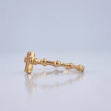 Anillo Cruz Esferas 1.8gr / T7 3/4 / Oro Amarillo 18K %