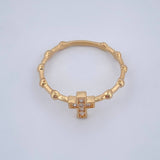 Anillo Cruz Esferas 1.8gr / T7 3/4 / Oro Amarillo 18K %