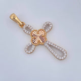 Dije Cruz Trebol 2.25gr / 3.5cm / Tres Oros 18K %